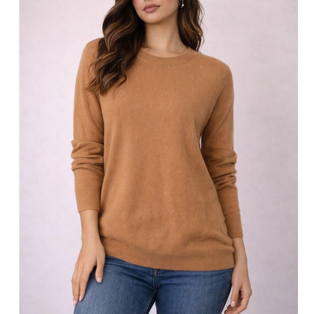 Soft by Naadam 100% Cashmere Sweater Womens Large Camel Crewneck Luxury Knit